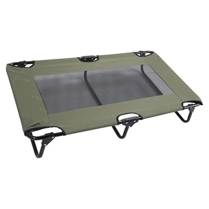 Foldable Cooling Elevated Dog Bed Portable Raised Pet Cot for Outdoor Camping Breathable Mesh Green 107x61x18cm - size: 107*61*18cm