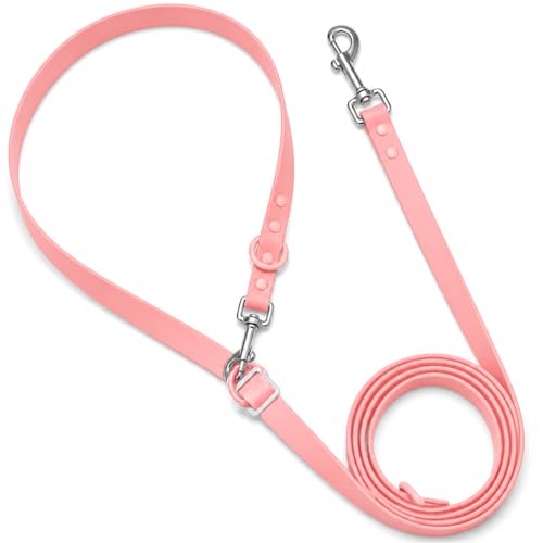 Hands-Free Waterproof Dog Leash, Adjustable Waist & Crossbody Dog Leash for Running, Walking & Hiking (Pink, 7 FT) - color: Pink, size: 7 FT