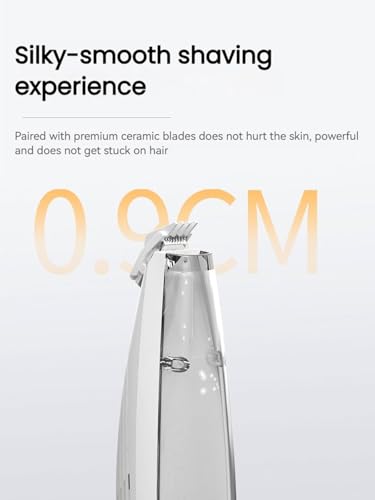 Dog Paw Trimmer, Low Noise Dog Paw Hair Trimmer with LED Light & Vacuum Suction, Precision Pet Micro Trimmers Tool for Paws, Ears, Eyes & Face, Washable Blade, 2-Speed Rechargeable