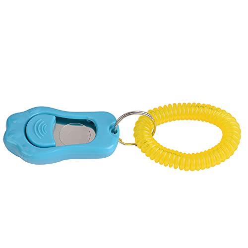 AYNEFY Pet Behavioral Training Clicker, Shaped 3 Gears Adjustable Volume Pet Dog Training Clicker Puppies Training Behaviour Whistle with Wrist Strap(Sky Blue) - color: Sky Blue