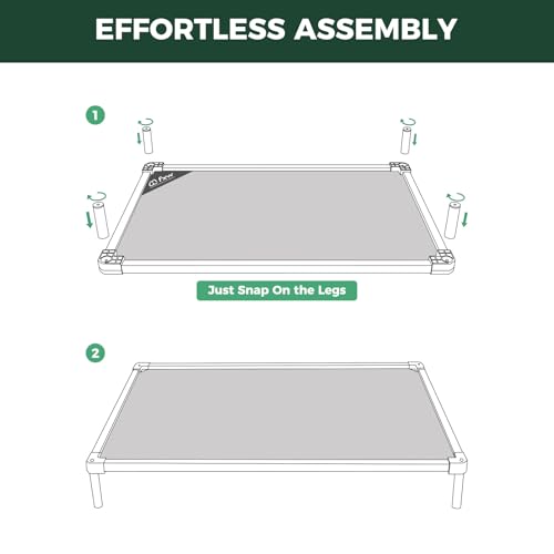 FXW TitanNest Chew-Proof Elevated Dog Bed, Raised Cot for Indoor/Outdoor/Camping Use, Durable & Waterproof Cooling Pet Bed for Toy Dogs, 24.0" L x 20.0" W x 4.1" H, Black - size: XXS-Toy Dog (24.0"L x 20.0"W x 4.1"H)