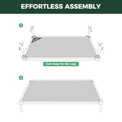 FXW TitanNest Chew-Proof Elevated Dog Bed, Raised Cot for Indoor/Outdoor/Camping Use, Durable & Waterproof Cooling Pet Bed for Extra Large Dogs, 56.0" L x 31.0" W x 7.3" H, Black - size: X-Large Dog (56.0"L x 31.0"W x 7.3"H)