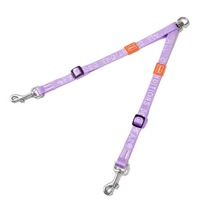 HOWGO Double Dog Leash,Tangle-Free 360 Swivel(Lavender, Std M-L Splitter) | Individually Adjustable Length, Coupler Leads 2 Dogs,Zinc Alloy Hooks,Durable Nylon,No-Tangle Walking,All Breeds - color: Lavender, size: Std M/L