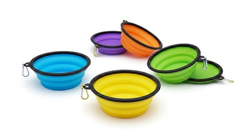Silicone Foldable Pet Food Water Feeder, Collapsible Travel Bowl for Dog and Cat, Outdoor Portable (Yellow) - color: Yellow