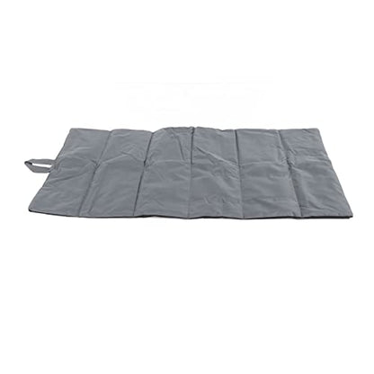 Portable Pet Mat, Foldable Rollup Pet Camping Bed for Outdoor Travel, 600D Oxford Fabric Dog Mat with Carry Handle for Car Sofa Kennel Gray