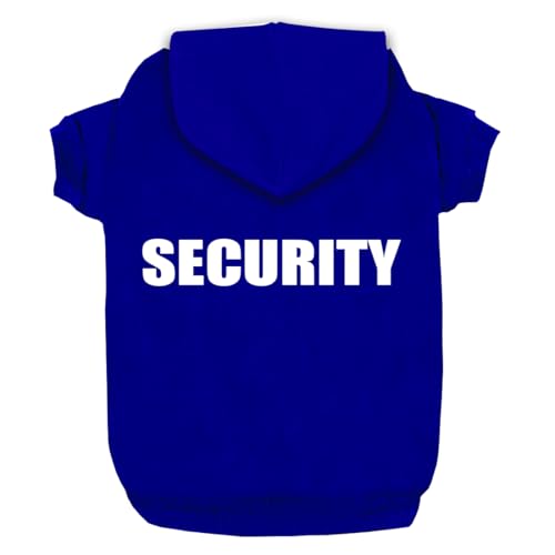 Security Dog Hoodies Clothes Apparel Winter Sweatshirt Warm Sweater Cotton Puppy Hoodie for Small Dog Medium Large Cat Blue, XS - color: Blue, size: X-Small (Chest girth: 11.4")