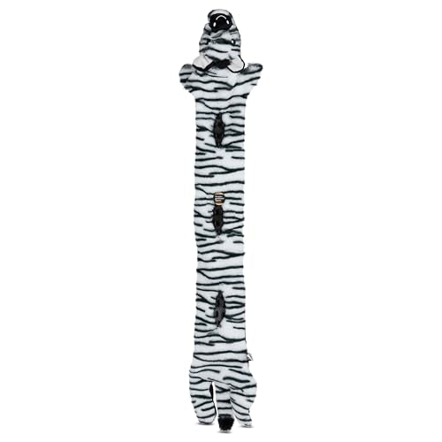 Smithsonian Longamals Zebra Plush Dog Toy – 40" Crinkle & Squeaky, Stuffing-Free Interactive Tug Toy for Medium & Large Dogs - color: Zebra, size: 40"