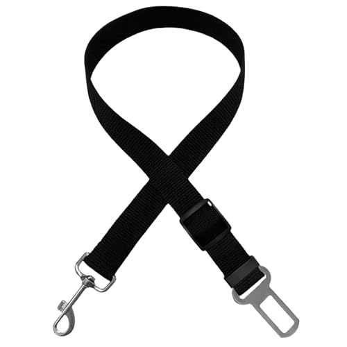 Adjustable Length Pet Car Seat Belt for Dogs, Cats, and Other Pets (Black) - color: BLACK