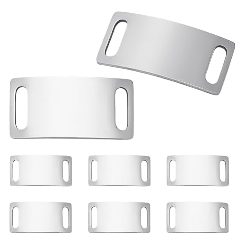 UNICRAFTALE 10Pcs Personalized Dog Collar Adjustable Dog Collar Stainless Steel Stamping Blank Tag Rectangle Pet Collar Tags Silent Engraved Slide On Pet ID Tag for Cats Dogs 40mm - size: 40mm Long