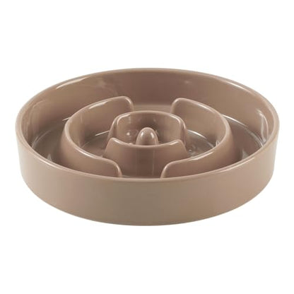 Havniva Ceramic Slow Feeder Dog Bowls, 3.2 Cups Dog Bowl Slow Feeding for Medium and Large Breed, 9.5inch Puzzle Dog Food Bowl Slow Feeder Non-Slip Anti-Gulping and Anti-Choking Reduces Bloating - color: 1 x Brown Coffee-A, size: 9.5inch