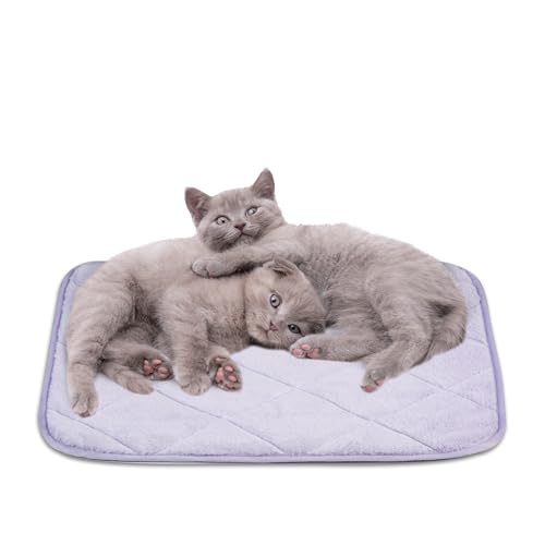NWK Fluffy Self Warming Cat Mat, Cat Blanket, Thermal Dog Mat, Washable, Non-Slip Bottom for Sofa & Crate & Kennel & Car Seat (Purple, Medium (28'' X 19'' X 0.4'')) - color: Purple, size: Medium (28'' X 19'' X 0.4'')