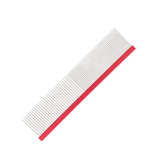 VINGVO Greyhound Comb for Dogs, Metal Dog Comb with Rounded Ends, 16cm/6.3in, Red - size: Red 16cm/6.3in