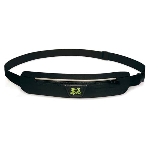 Amphipod AirFlow MicroStretch Belt, Ultra-Light Minimalist Runners Waist Pack Bag for Running, Jogging, Men & Women - Black/Silver - L - color: Black/Silver