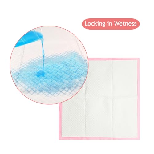 Pink Puppy Pee Pads, 400 Count - 22 x 22 Inch Dog Potty Training Pads, Leak-Proof Quick Absorb 6-Layer Design for Pet Pissing Weewee Training, Ideal for Puppies, Cats, Rabbits, and Guinea Pigs - size: Pink-400 Count
