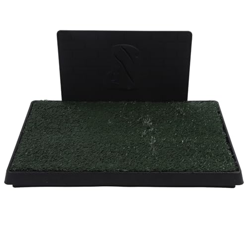WW Dog Grass Pee Pads, Reusable Artificial Grass Potty Tray with 3 - Layer Drainage System, Easy - Clean Fake Grass Potty for Small Dogs, Indoor Puppy Training Mat (Large Size with Baffle) - size: Large Size with Baffle