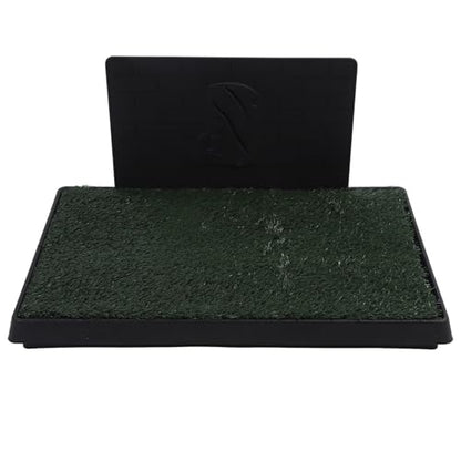 WW Dog Grass Pee Pads, Reusable Artificial Grass Potty Tray with 3 - Layer Drainage System, Easy - Clean Fake Grass Potty for Small Dogs, Indoor Puppy Training Mat (Large Size with Baffle) - size: Large Size with Baffle