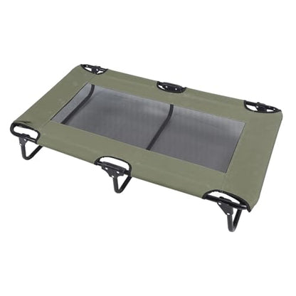 Raised Dog Bed Foldable Cooling Elevated Dog Bed Portable Raised Pet Cot Green Outdoor (76 * 51 * 18cm) - size: 76*51*18cm