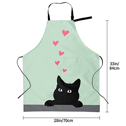 Perinsto Dog Cat Pets Cute Animals Waterproof Apron Bibs for Grooming Kitchen Cooking Baking Painting Gardening - color: Funny Cat (Love)