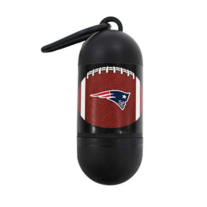 Pets First NFL NEW ENGLAND PATRIOTS PET LICENSED Poop Waste Bag Dispenser and D Ring for Leash with 600 Premium Garbage Bags - color: New England Patriots, size: 40 Rolls = 600 Bags