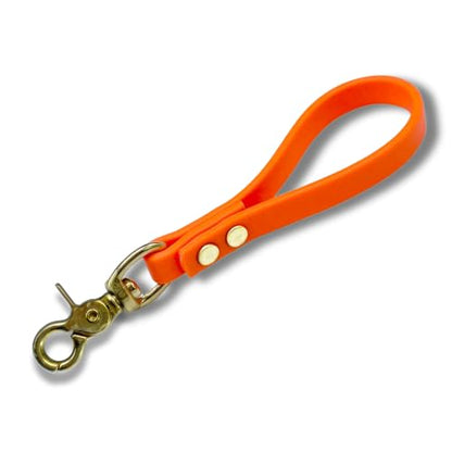 Biothane Training Tab Leash for Dogs, Brass Hardware, No Pull with Easy Grip Handle, Made in The USA, Professional Grade-Orange - color: Orange