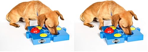 SPOT by Ethical Products Interactive Seek-A-Treat Flip 'N' Slide Dog Toy Puzzle | Dog Reward Toy Connector Puzzle Improves Your Dog's IQ | Specially Designed for Training Treats (Pack of 2) - size: 1 (Pack of 2)