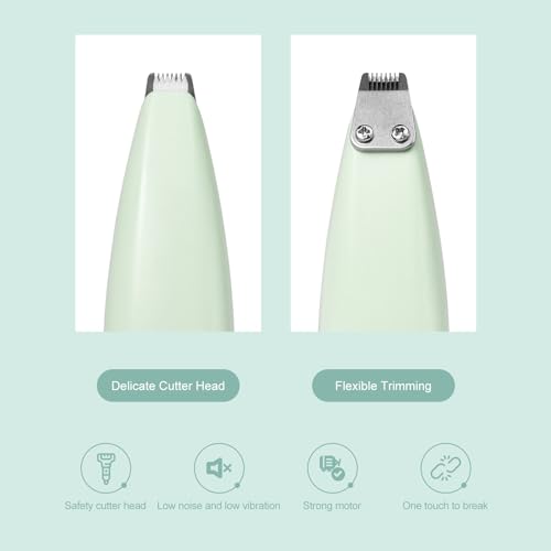 Dog Clippers for Grooming, Dog Paw Trimmer, Pet Paw Trimmer, Mini Trimmer for Dogs, Rechargeable, Low Noise for Trimming Dog Cat Hair Around Paws, Eyes, Ears, Face, Rump (Green)
