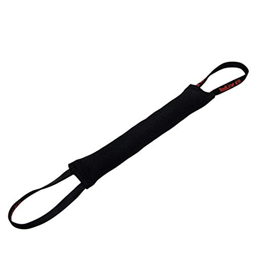 REDLINE K-9 Dog Bite Tug Toy 3" X 16" 2 Handle Bite Suit French Linen (Black) - color: Black
