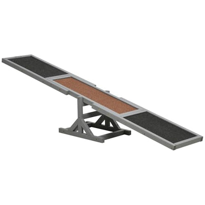 71" Wooden Dog Agility Seesaw for Training and Exercise - Outdoor Dogs Seesaw for Advanced Dog Obstacle Courses, Dogs Agility Ramp Training Platform Equipment (Gray)