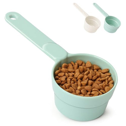 ComSaf MSBC Measuring Dog Food Scoop - 1/2 Cup Scoop Measuring Cup for Dog Cat Ferret Rabbit Bird Food, Melamine Half Cup with Handle, Food-Grade 1/4 Pet Feed Scoop, Dishwasher Safe, Green - color: Green, size: 1/2 Cup