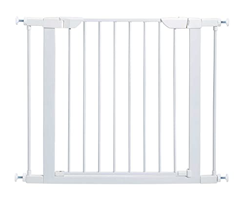 Midwest 29" Steel Walk-Thru Dog Gate, White | Pressure Mounted, Expands 29.5"- 38" Wide, Auto-Close Door, Spring-Loaded Latch, Includes Two 3" Extensions - color: White, size: 29-Inch