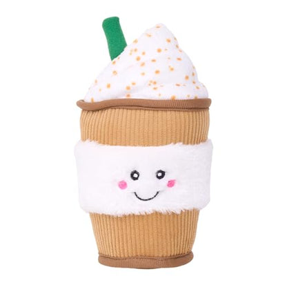 ZippyPaws NomNomz - Dog Squeaky Toys to Keep Them Busy, Funny Food Plush for Small, Medium, & Large Dogs, Cute Stuffed Puppy Toy, Pet Products, Gift for Dogs of All Breeds, Soft & Cuddly - Puppuccino - color: Puppuccino