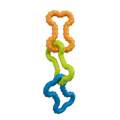 Bone Tugz Tug & Chew Dog Toy - Bendy, Textured Rubber for Tug-of-War, Light-Moderate Chewers, Teething Puppies & Small Dogs, 6.25" x 1.75" - color: Bonetugz Blue
