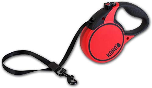 Alcott Kong Terrain Retractable Dog Leash, Medium, Red, 16' Long - color: Red, size: Medium 16'