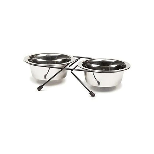 EveryYay by Petco Dining in Stainless Steel Double Diner for Dogs 1.5 Cups - size: Small