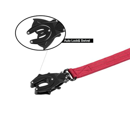 ICEFANG Tactical Dog Leash,K9 Training Walking Bungee Lead with 2 Control Handle,Heavy Duty Quick Release Metal Clasp,for Medium Large Breed (Reflective Red, 6 FT) - color: Reflective Red, size: 6 FT