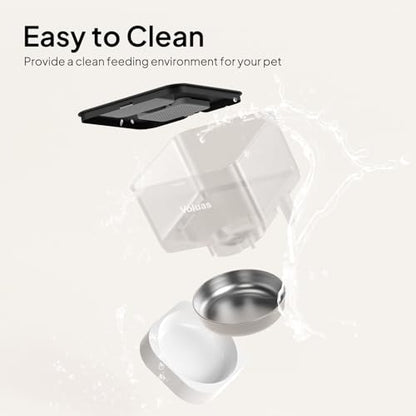VOLUAS Automatic Cat Feeders - Dry Food Dispenser with Timer, Desiccant Bag, Programmable Portion Size Control 4 Meals Per Day, 10s Voice Recorder | Programmable Portion Control, Up to 4 Meals Daily, Dual Power Supply, Power-Off Memory, 10-Second Voice Re