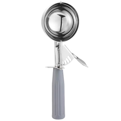 Saebye Portion Scoop - #8 (4 oz) - Disher, Large Ice Cream Scoop with Trigger, Cookie Scoop, Food Scoop, Muffin Scoop - Portion Control - 18/8 Stainless Steel, Grey Handle - size: #8/ 4 oz