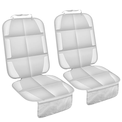 Meolsaek Car Seat Protector for Child Car Seat, Durable 600D Fabric Waterproof Car Seat Cover with Thick Pad Non-Slip Backing，No Imprints (Light Gray-2 pcs) - color: Light gray-2 pcs