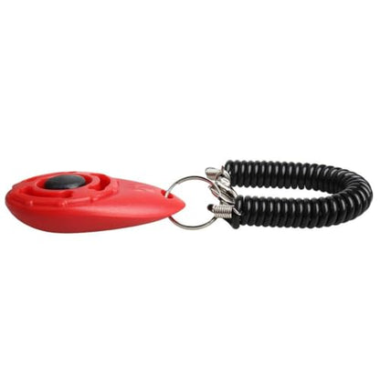 Dog Training Clicker Pet Training Sound Behavioral Tool with Wrist Strap for Dog Cat Horse Red - color: red