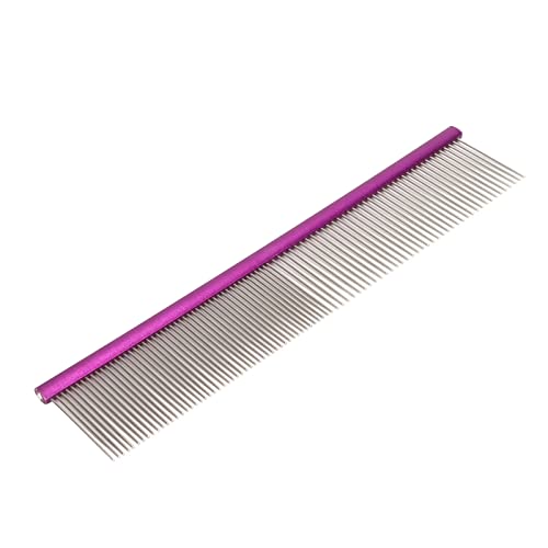 Greyhound Comb For Dogs, Metal Dog Comb Dog Combs with Rounded Ends Dog Comb Cat Comb For Removing and Knots Grooming Tool For Long Short Haired Dog (Purple 19cm/7.5in) - size: Purple 19cm/7.5in