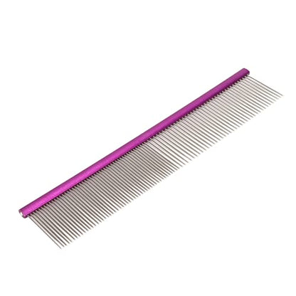 Greyhound Comb For Dogs, Metal Dog Comb Dog Combs with Rounded Ends Dog Comb Cat Comb For Removing and Knots Grooming Tool For Long Short Haired Dog (Purple 19cm/7.5in) - size: Purple 19cm/7.5in
