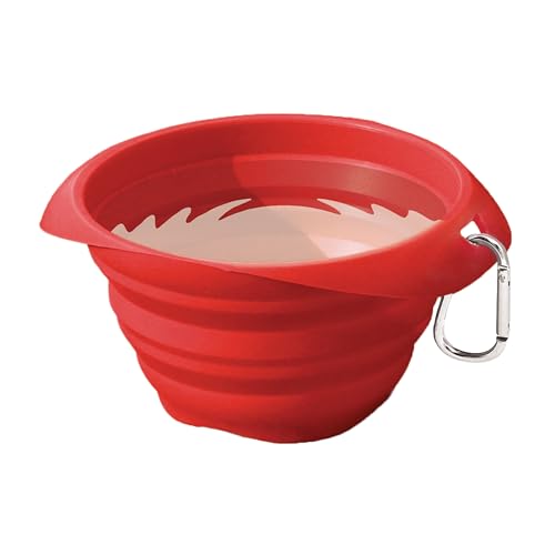 Kurgo Collapsible & Portable Travel Dog Bowl for Food & Water | Portable Water for Dogs | Food Grade Silicone Collapsible Dog Bowl | Pet Travel Accessories | BPA Free | Holdsup to 24 oz | Red - color: Red