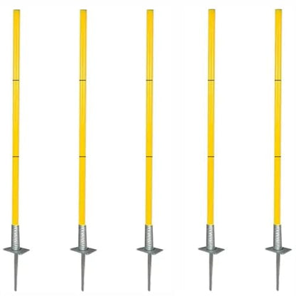 Slalom Training Agility Poles with Metal Spikes, Removable Coaching Sticks for Soccer Drills and Training, Spring Loaded Poles Soccer Technical Skills Training(Yellow A,1.5m(5ft)) - color: Yellow a, size: 1.5m(5ft)
