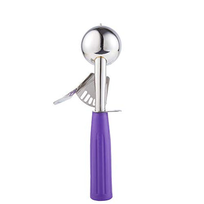 Cookie Scoop - #30 (1.22 oz) - Disher, Portion Scoop, Food Scoop - Portion Control - 18/8 Stainless Steel, Purple Handle - size: #30/ 1.22 oz