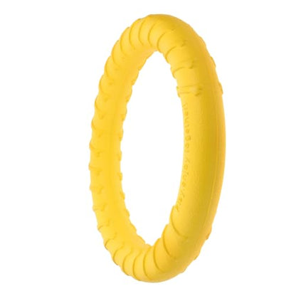 VICASKY Large Dog Chew Ring Sturdy Eva Material Yellow Interactive Teething for Medium to Large Dogs Training and Play