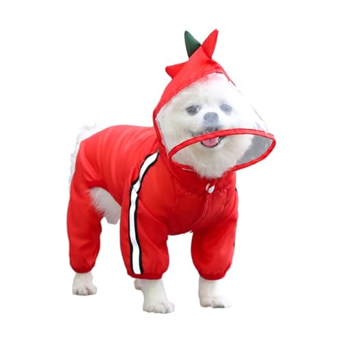 MANON ROSA Dog Raincoat Waterproof & Quick-Drying Puppy Rain Coat with Hood and Leash Hole Cute Hooded Rain Poncho Gear Clothes for Small Medium Large Dogs (Dinosaur,Medium) - color: Dinosaur, size: Medium