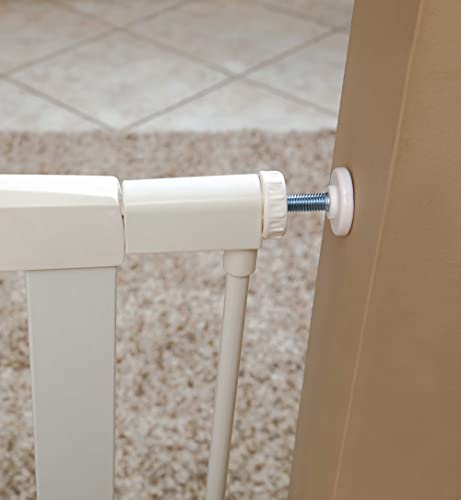 Midwest 39" Steel Walk-Thru Dog Gate, White | Pressure Mounted, Expands 29.5"- 38" Wide, Auto-Close Door, Spring-Loaded Latch, Includes Two 3" Extensions - color: White, size: 39-Inch