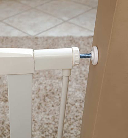 Midwest 39" Steel Walk-Thru Dog Gate, White | Pressure Mounted, Expands 29.5"- 38" Wide, Auto-Close Door, Spring-Loaded Latch, Includes Two 3" Extensions - color: White, size: 39-Inch