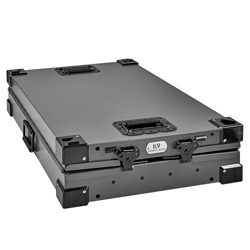 K9 Kennel Boss Aluminum Collapsible Dog Crate, Heavy Duty Folding Kennel - Small (Gray) - color: Gray, size: 30.6"L x 22.8"W x 25.7"H