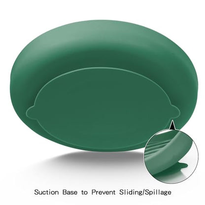 Slow Feeder Dog Bowls, Silicone Food Bowl Anti-Gulping, Pets Puppy Slow Feeder with Suction Cups, Dishwasher Microwave Safe for All Small Medium Dogs, Wave Design Green - color: green